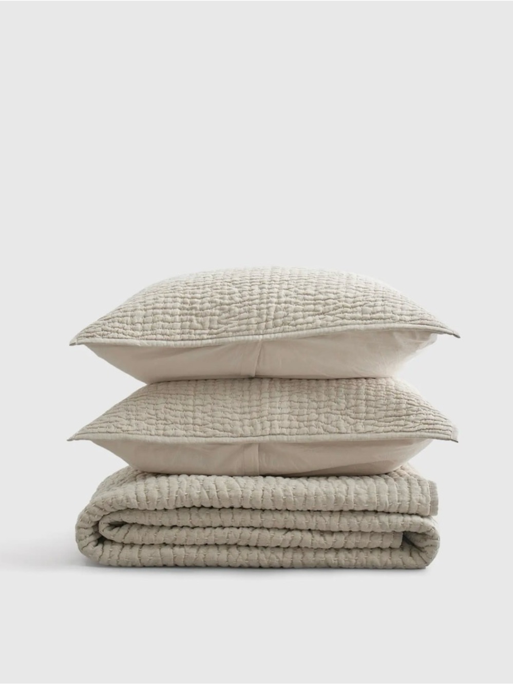 Quince European Linen and Cotton Stitch Quilt in Natural King/Cal King 856